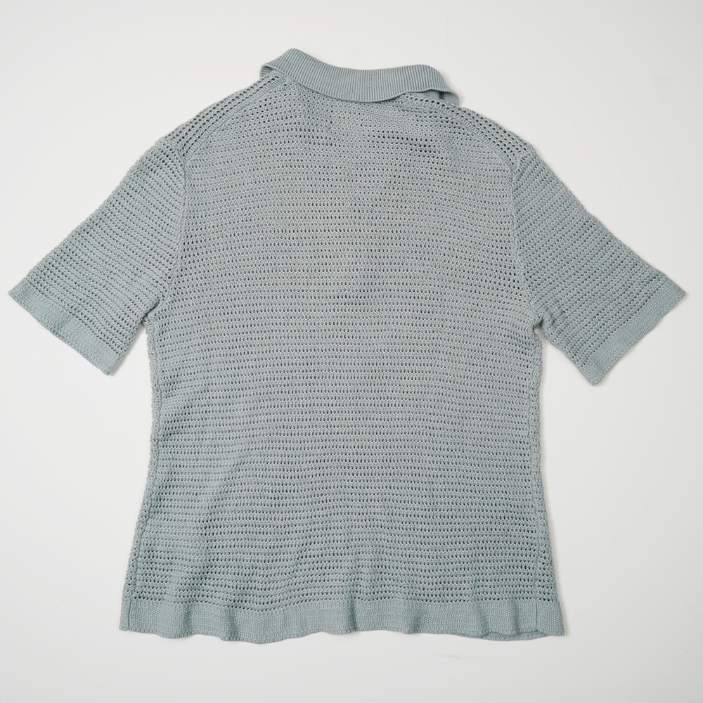ABERCROMBIE FITCH SWEATER POLO MENS M Tall KNIT TWO BUTTON RESORT CAMP Green - Picture 2 of 6